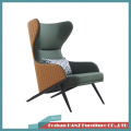 Fabric Leather Hotel Leisure Chair Wooden Leg